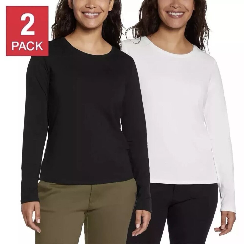 NWT Banana Republic Women's 2 Pack Long Sleeve Crewneck Sizes S-XL $60 11HL129